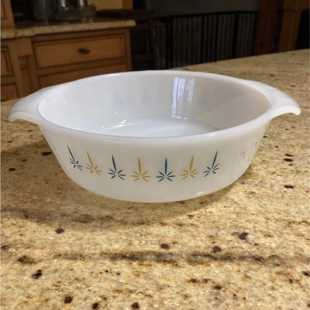 Fire King Candle Glow 1 qt #436 handled bowl